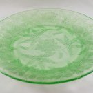 Jeannette Floral Poinsettia Green Depression Glass Dinner Plate