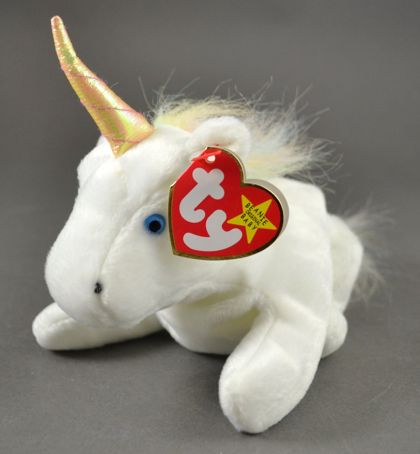 Ty Beanie Baby Mystic the Unicorn Rainbow Mane Iridescent Horn Retired