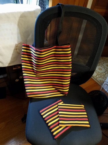 Tote bag set - Autumn Stripes