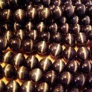 Fiber optic Beads: Cats Eye Beads: BLACK 4mm Round