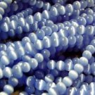 Fiber optic beads: Cats Eye Beads: Light Blue 4mm Round