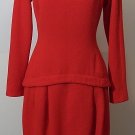 ANNE KLEIN LION LABEL RED WOOL DRESS SZ 4 - Bust 36 W 30 H 36