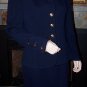 ST JOHN BASICS LABEL SANTANA BLUE POWER SKIRT SUIT SIZE 8 Bust 40 Waist 28 - 36