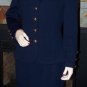 ST JOHN BASICS LABEL SANTANA BLUE POWER SKIRT SUIT SIZE 8 Bust 40 Waist 28 - 36