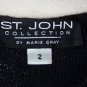 ST JOHN COLLECTION BY MARIE GRAY SANTANA KNIT JACKET BLACK CREAM SZ 2 Bust 36
