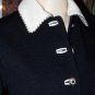 ST JOHN COLLECTION BY MARIE GRAY SANTANA KNIT JACKET BLACK CREAM SZ 2 Bust 36