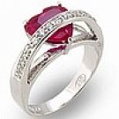 B-ALM-30801 Ruby Heart CZ Ring