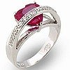 B-ALM-30801 Ruby Heart CZ Ring