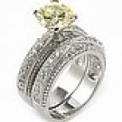 B-SGRS057 Wedding Set w/ Yellow CZ