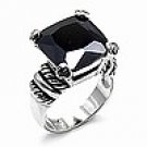 B-A6X527 Jet Black Square CZ Ring