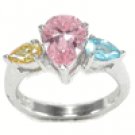 Multi StonePear Shaped Ring #7