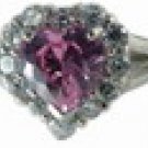 Pink Heart CZ Ring