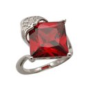 Garnet Swirl CZ Ring