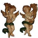 Wall mounted Angel Cherubs with Cornets