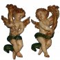 Wall mounted Angel Cherubs with Cornets