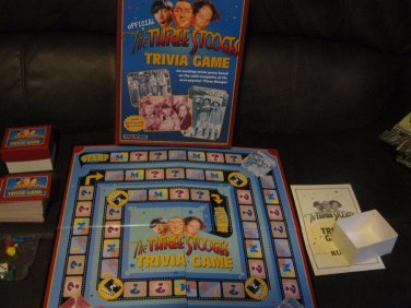 The Official THREE STOOGES Trivia Game  Board game by Talicor 2000  2-4 PLAYERS