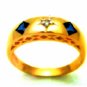 Sapphire & Diamond Ring 9K SOLID GOLD (sz7)