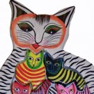 Hand Made Wooden Cat with Kittens Puzzle - So Beautiful, can be used as Wall Décor!