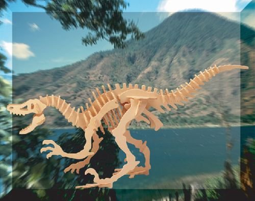 Velociraptor DINOSAUR 3D Wooden PUZZLE Challenging