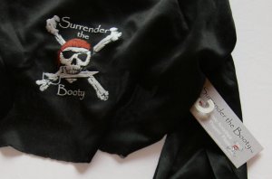 Pirate Skull Cap - SURRENDER THE BOOTY - HeadWrap  Doo Rag