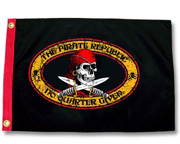 12x18 Pirate Republic Flag - Made in the USA!