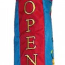 Commercial Retail Store - OPEN - Windsock Sign with Flowers Design 40in