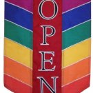Commercial Retail Store - OPEN - Banner Sign with Rainbow Colors 12x18
