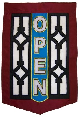 Commercial Retail Store - OPEN - Banner Sign with Screen Design 12x18