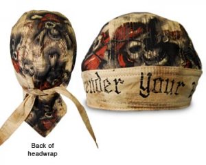 Surrender Your Booty - Skull and Crossbones Pirate/ Motorcycle Bandanna / Doo Rag