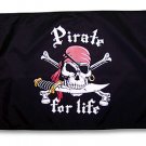 Large 3x5 Pirate for Life - Pirate Boat Flag