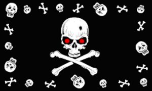 Red Eye Skulls Pirate Flag 3x5 Boat/Motorcycle