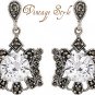 Beautifully Designed Elegant Earrings With 11.60ctw Marcasites and Cubic zirconia