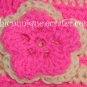 Boutique Crochet Pink & Yellow Cap With Double Flower *Any Size Available*
