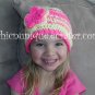 Boutique Crochet Pink & Yellow Cap With Double Flower *Any Size Available*