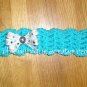 Crochet *Turquoise Blue* Headband *compatible for clips* Fits 16"-22"