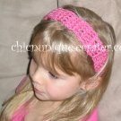 Crochet *Light Rasberry* Headband *compatible for clips* Fits 16"-22"