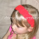 Crochet *Real Red* Headband *compatible for clips* Fits 16"-22"