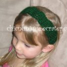 Crochet *Hunter Green* Headband *compatible for clips* Fits 16"-22"