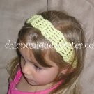 Crochet *Pale Yellow* Headband *compatible for clips* Fits 16"-22"