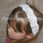 Crochet *White* Headband *compatible for clips* Fits 16"-22"