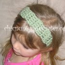 Crochet *Sage Green* Headband *compatible for clips* fits 16"-22"