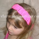 Crochet *Neon Hot Pink* Headband *compatible for clips* Fits 16"-22"