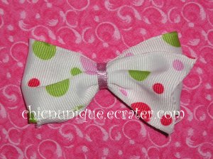 Adorable Boutique Multi-Colored Polka Dots on an alligator clip