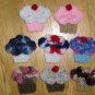 Adorable Cherry or Blueberry Cupcake Birthday Hair Clip or Pin *New With Tags*
