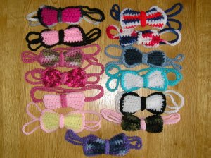 New! Crochet Headband & Attached Crocheted Bow *Colors & Size of your choice*  *FREE SHIPPING*