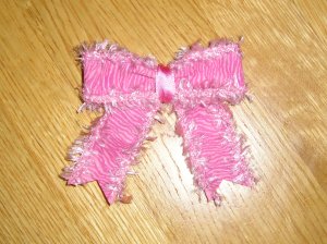 New Boutique Pink & White Zebra Print Hair Bow *Your choice of clip*