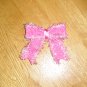 New Boutique Pink & White Zebra Print Hair Bow *Your choice of clip*