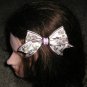 New! Satin Boutique Antique Sephia Brown Toile & Pink & White Polka Dot Hair Bow