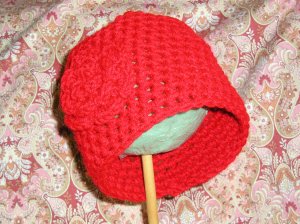 CHRISTMAS RED Baby Crochet Flower Photo Hat Beanie *Any Size Available*