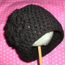 Baby Toddler Crochet Black Flower Photo Hat Beanie *Any Size Available*